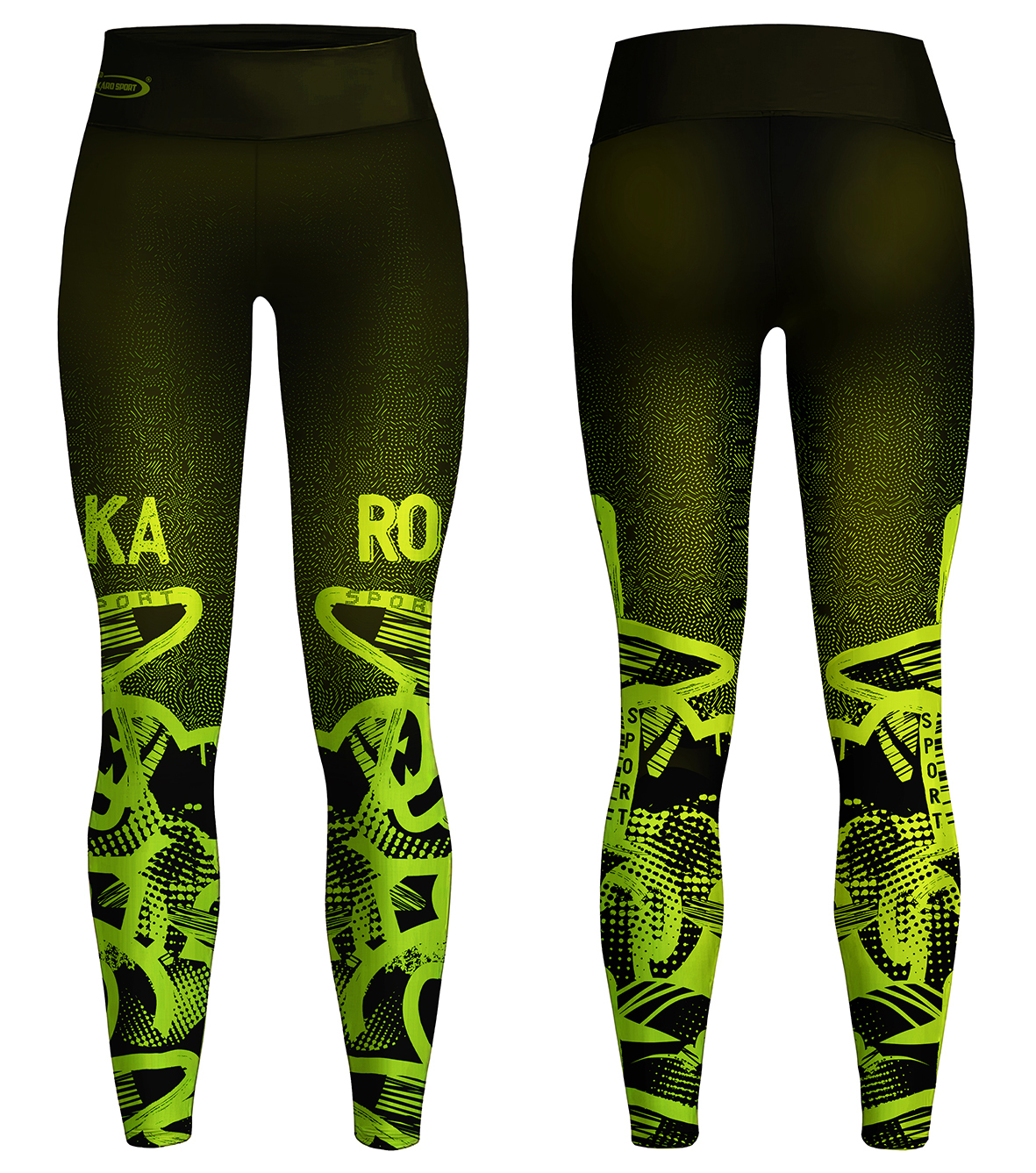 Леггинсы "Neon Green Stars"