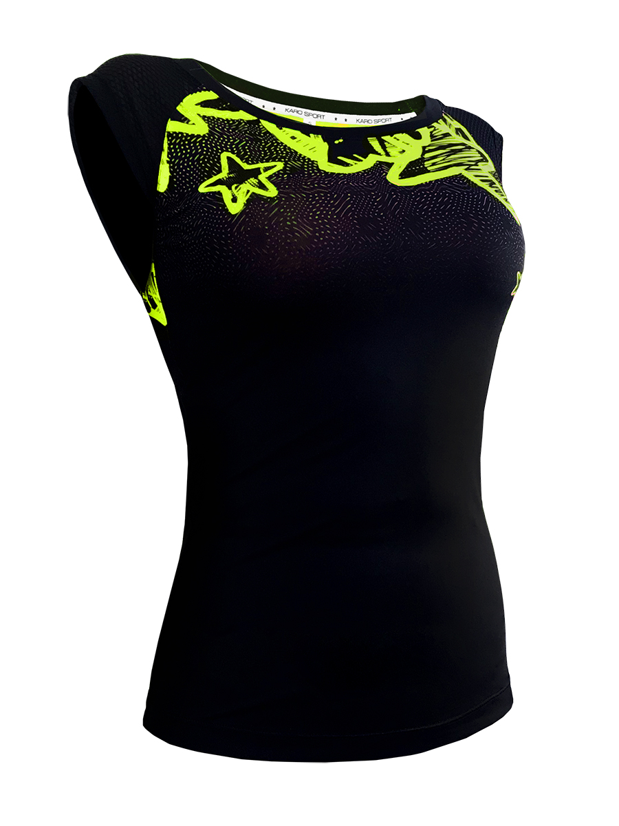 Футболка женская "Neon Green Stars"